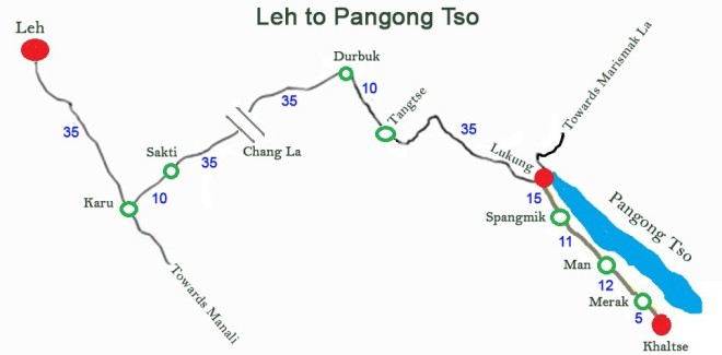 Leh To Pangong Tso Lake Route